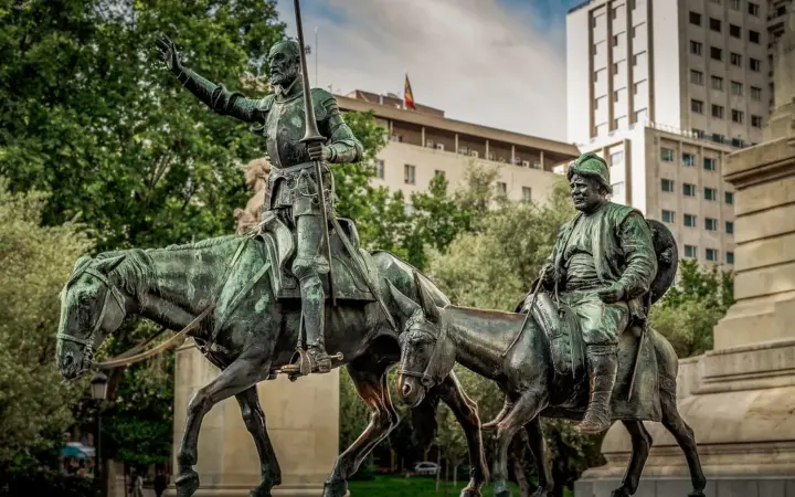 Statues of Don Quixote and Sancho Panza on the Plaza de España